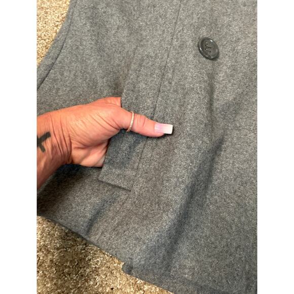 Calvin Klein Wool Blend Light Gray 3 Button Peacoat Size 8 with removable hood - Picture 12 of 12